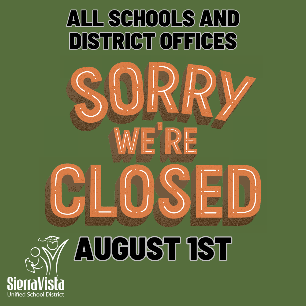 SVUSD offices are closed 8/1/23